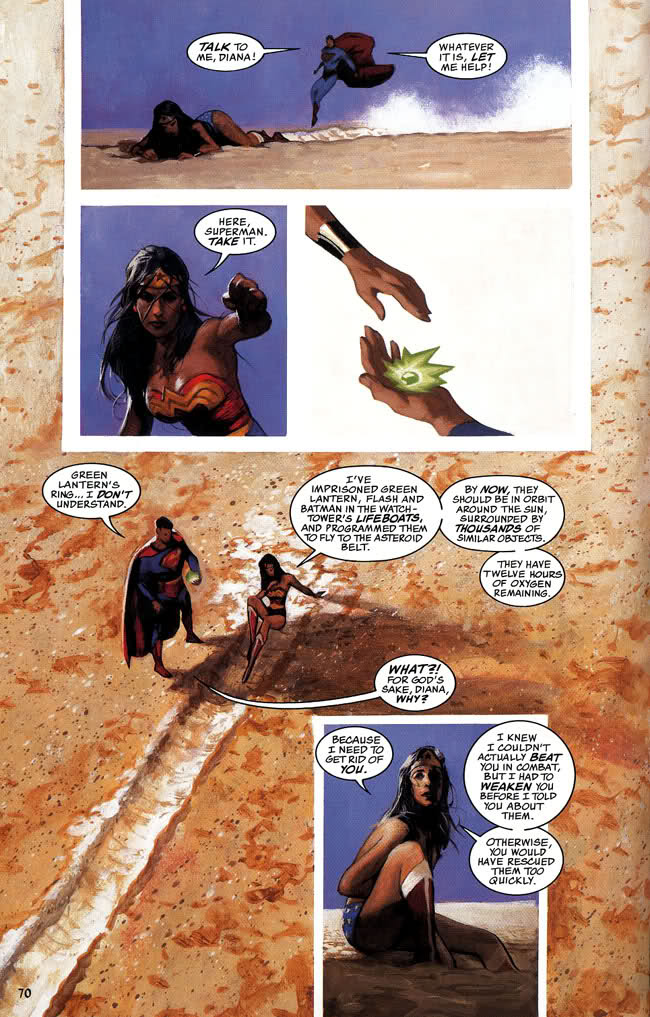 wondy-casscain-loislane:  A League of One: Wonder Woman Takes Down the Justice League