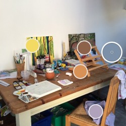 glitterbuged:  my mum’s art studio 