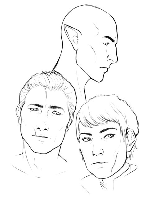 Some assorted dragon age sketches! I’ve been trying to get better with a variety of faces, so I deci