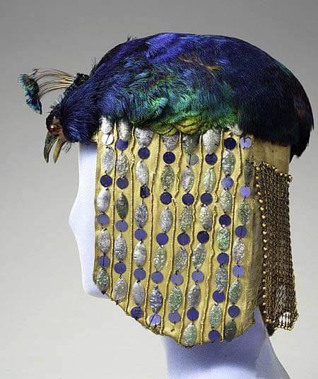 blondebrainpower:Peacock Headdress, 1913, a gift of Julia Tiffany Weld. Museum of the City of New York