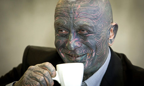 guardian:  Meet Vladimir Franz, an opera composer and painter - tattooed from head