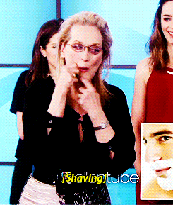 beablazemydearmockingjay:   Meryl Streep playing ‘Heads Up!’ on Ellen  Where