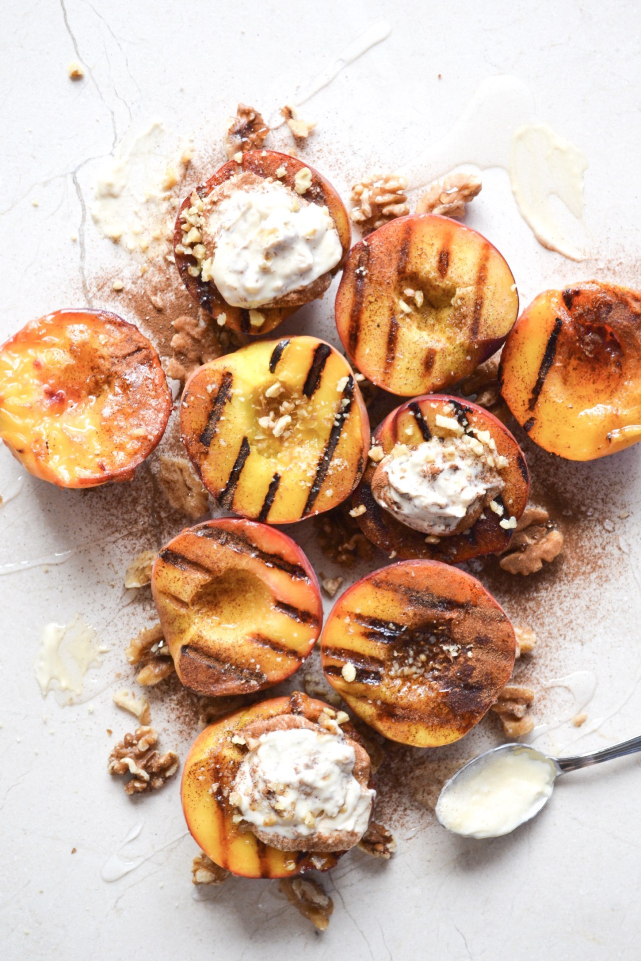 fullcravings:  Grilled Peaches and Cream with Orange Blossom Syrup  Like this blog?