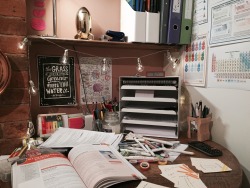 trying-for-a-triumph: 15.03.2016 My desk is getting progressively messier…