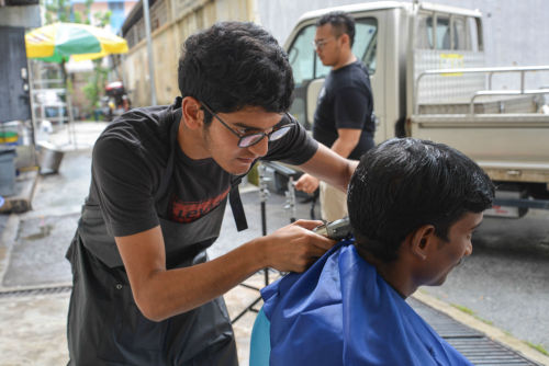 While giving free haircuts in Geylang&hellip;&ldquo;A few weeks back one of the guys was telling me 