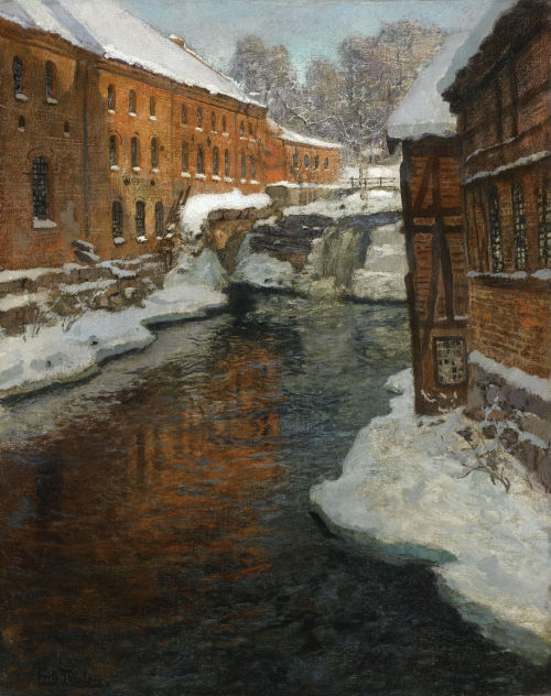 Fra Akerselven (The Akerselven River in the Snow) by Frits Thaulow (Norwegian, 1847&ndash;1906)