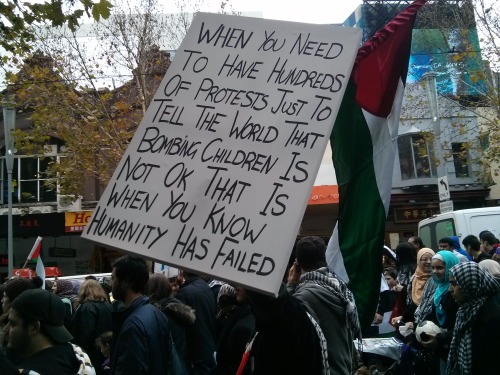 theworldstandswithpalestine:Melbourne, Australia protest for Gaza, July 19. 2014.