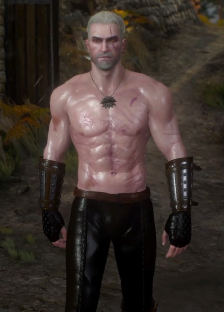 amayanocturna:An appreciation post of a shirtless Geralt