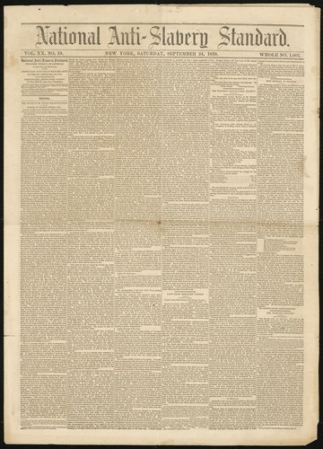 si-african-american-history: National Anti-Slavery Standard Vol. XX, No. 19, September 24, 1859, Smi