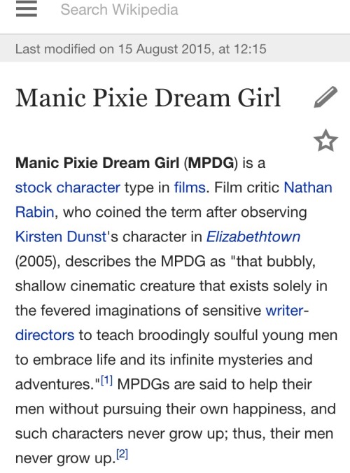 I cannot believe that Manic Pixie Dream Girl is LITERALLY the archetypical counterpart to Depressive