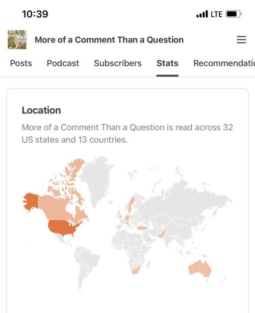 If I could just get one subscriber in Greenland my @substackinc map would look amazing. Tell all your Greenie peeps! (at Greenland)
https://www.instagram.com/p/CrOSE4ULHO6/?igshid=NGJjMDIxMWI=