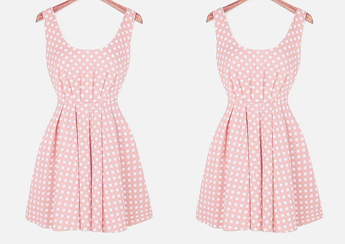 gasaii:Pink polka dot dress [on sale] ♥ discount code: “strawberry”