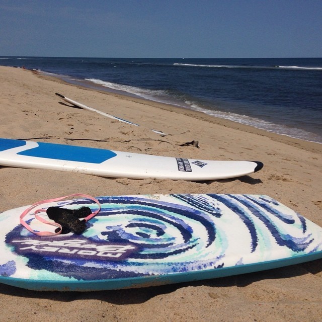 Taking a break from surfing and boogie-boarding on Cape Cod. #capecod #lowtide #sandbar #beach #surfing #boogieboarding #surf #waves #camping #perfect