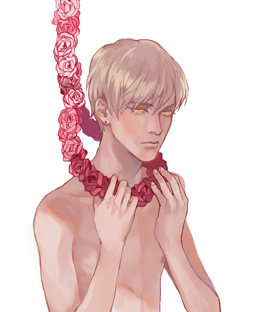 kelpls:  drew some quick naked boys with flowers bc i just needed to indulge myself for a bit