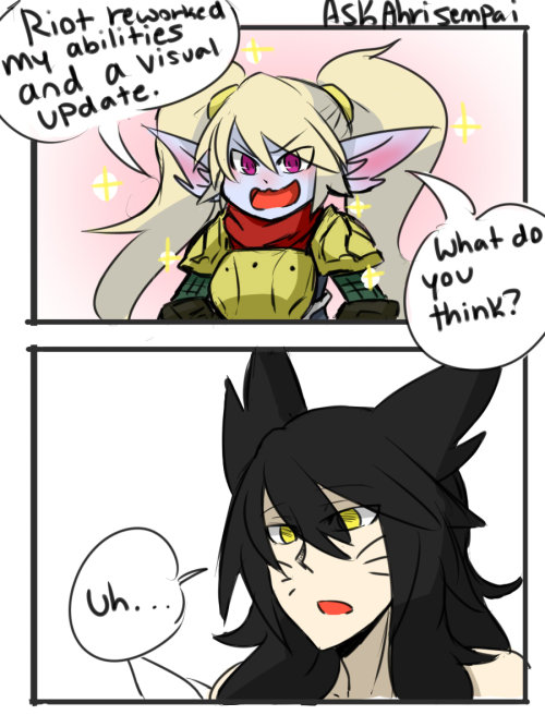 ask-ahri-sempai:  Dang, I didn’t know Tristana has a new skin that kinda looked like Poppy.