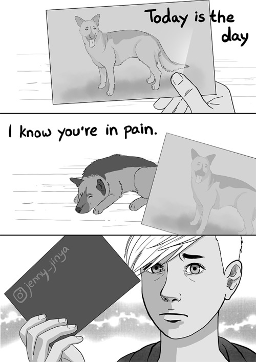 cumber-porn:  jenny-jinya:   TW: animal deathThis topic was requested soooo many times, but this one broke me. As a dog owner, this was terrible to draw (and took me way too long) .__.   I lost my Toby 7 years ago &amp; it still breaks my heart. I have