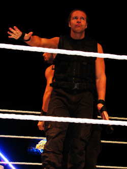 raisehightheroofbeamkimbo:  Dean Ambrose. The Shield. BELIEVE. [Photos courtesy of Jonathan Merrill on Flickr] 