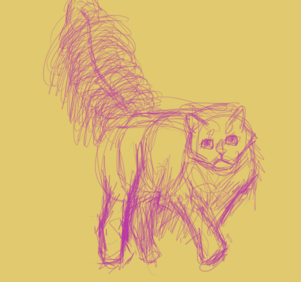 This Is A WIP Of One Of Those Feather Tailed Cats With Insane Tails