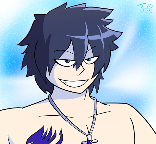 A friend asked me to draw a pic of Gray smiling to match the Natsu pic I did awhile back, and I will