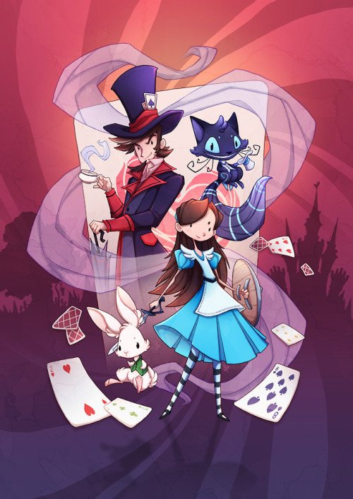 It was @BearHugGames’s birthday this week so I whipped up a surprise Alice Legends piece for h