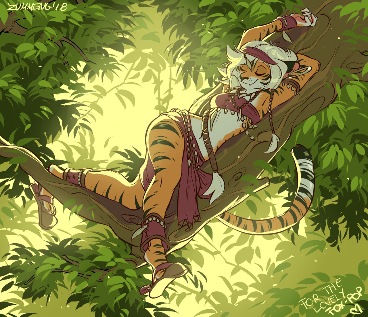 zummeng:  [ART TRADE] Napping   A trade I made with the awesome Fox-Pop: https://www.furaffinity.net/user/fox-pop/