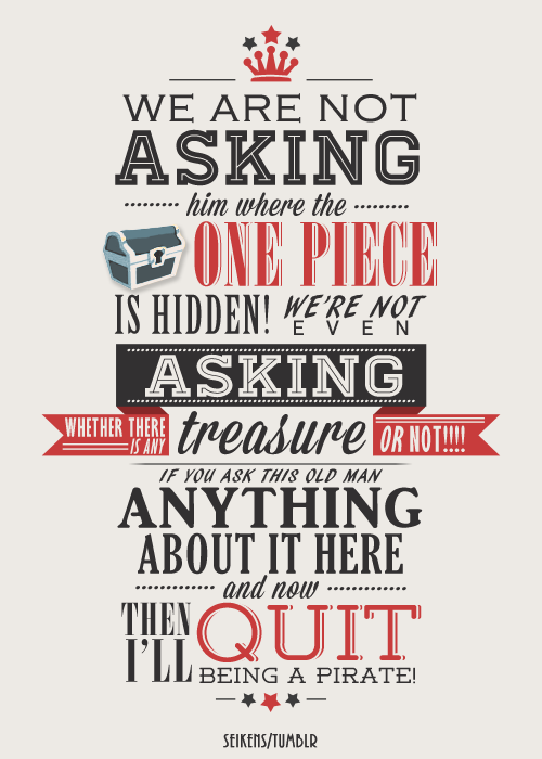 seikens:   Typography Series ↔ I Don’t Want a Boring Adventure!  As suggested