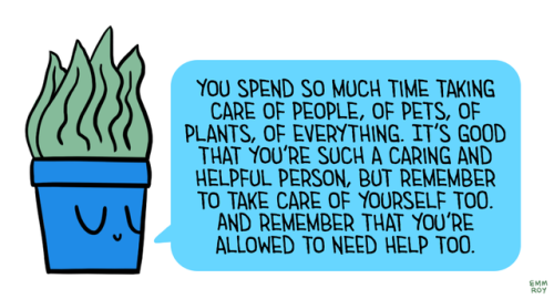 yourunicornmind: positivedoodles: [Drawing of a green plant in a blue pot saying “You spe