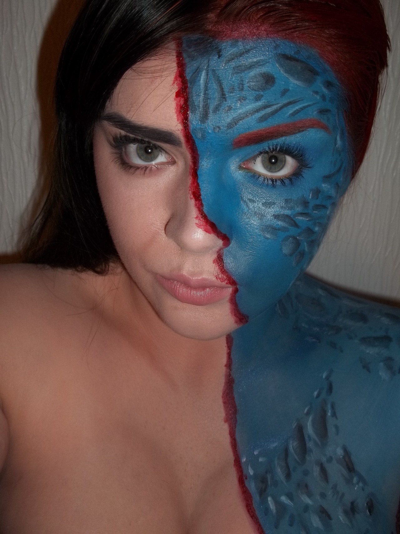 miss-ella-page:  Turned my self into mystique for the night! my favourite X-men!