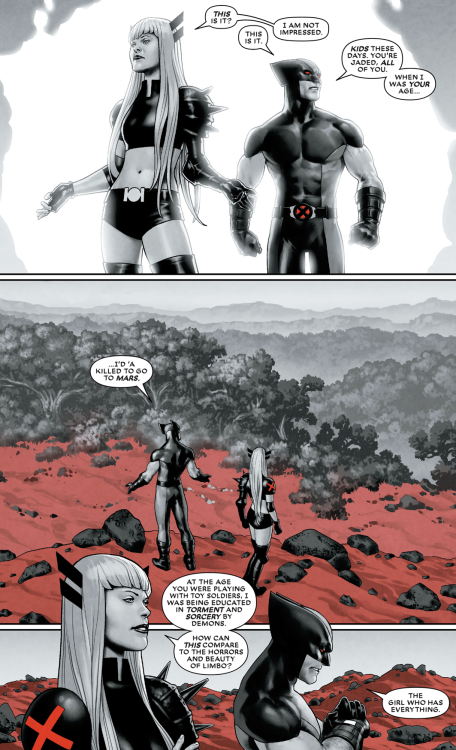 why-i-love-comics:Wolverine: Black, White, &amp; Blood #3 - “Red Planet Blues” (2021)written by Jed MacKayart by Jesús Saiz