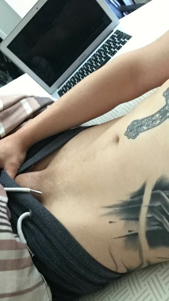 exposedstraights:Tattooed teen wants some pussy