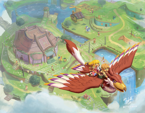 bettykwong:  Here is the full piece I drew for @lozanthology !!! Mine features Skyward Sword, my sec