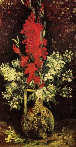 artist-vangogh:  Vase with Gladioli and Carnations,