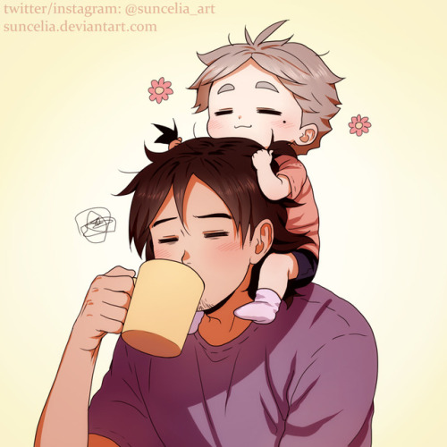 suncelia-art:  Morning with little Suga :3