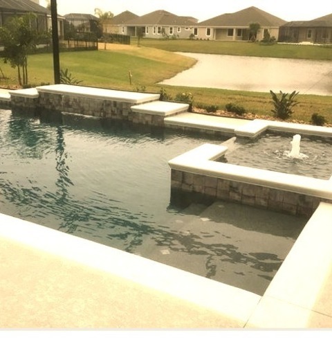 Modern Pool - NaturalInspiration For A Large Modern Backyard Concrete And Custom-shaped Natural Hot Tub