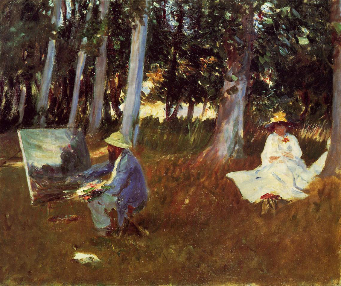 Claude Monet Painting by the Edge of a Wood, John Singer Sargent, 1885