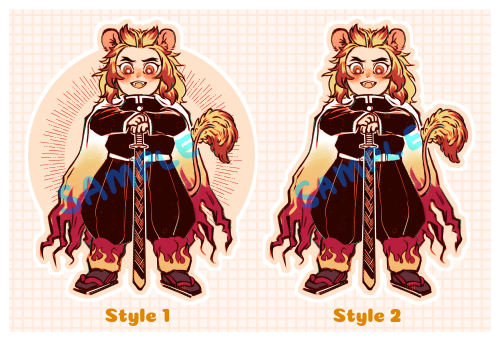 It&rsquo;s been a while but I&rsquo;ve made little lion rengoku stickers from kimetsu no yaiba! Thes