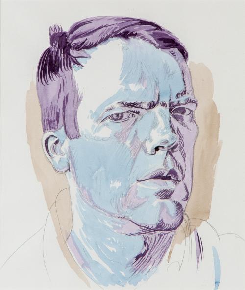 Philip Akkerman (Dutch, born 1957)A Self-portrait, 2001Pencil and watercolour on paper, 38 x 32 cm