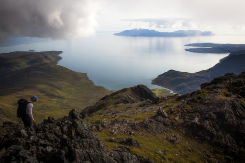 High along a ridge on the Isle of Skye