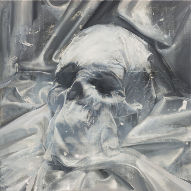 Mircea Suciu, Iron Curtain (2), 2015, oil, acrylic and monoprint on linen