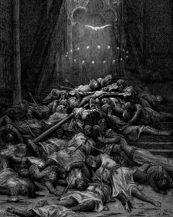 Drawpaintprint:  Gustave Dore:  A Celestial Light Illuminates The Unburied Bodies