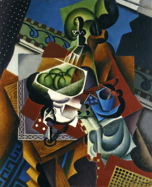 artist-metzinger: Still Life: Playing Cards, Coffee Cup and Apples, 1917, Jean Metzinger