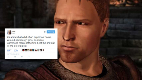 veliseraptor:dragon age + dril tweets || part one