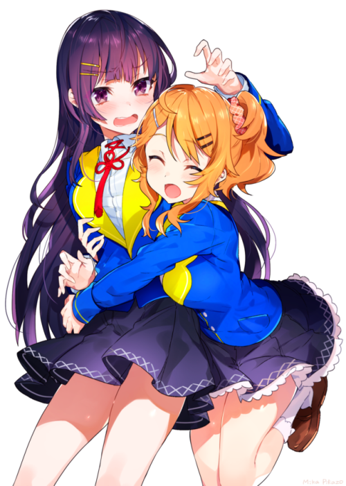 ✧･ﾟ: *✧ Blush Hugs ✧ *:･ﾟ✧♡ Original Characters ♡☆ Source ☆ : pixiv.｡*ﾟ+.*.｡ Art by Mika Pikazo ｡.*.