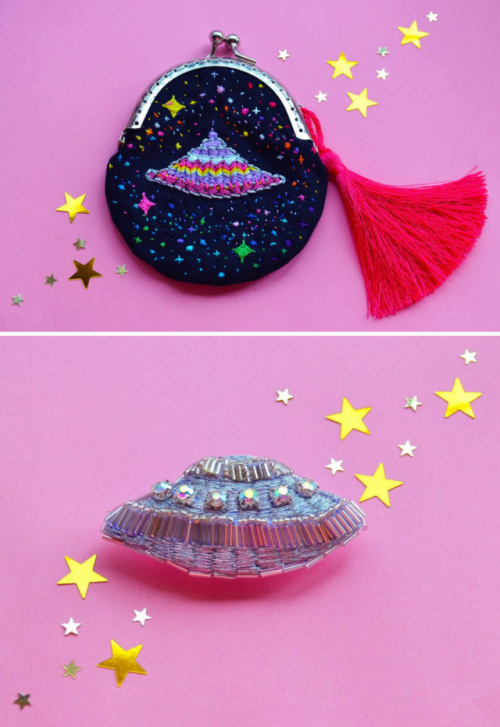 sosuperawesome:  Embroidered Universe Purses, porn pictures