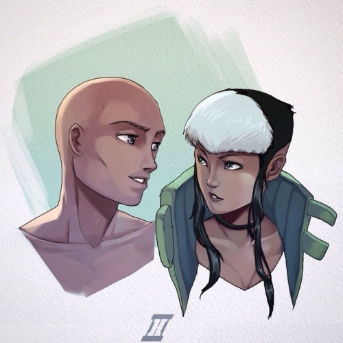 headshots of Five and Nem from CACHE story for Shards vol2 comic anthology