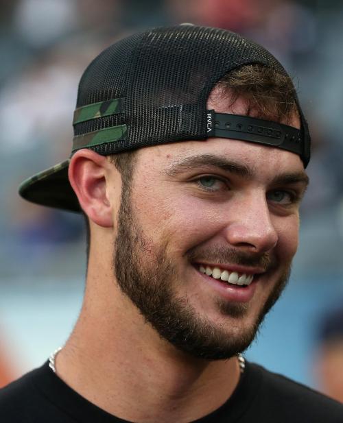 gfbaseball:  Kris Bryant at the preseason game between the Bears and Browns and Soldier Field - September 3, 2015 