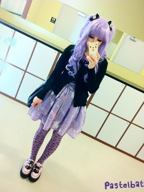 rneaty:  pastel-goth-princess:  redustrial-ruin:  I love Pastelbat and all of her outfits. This Pastel Goth/Creepy Cute thing is one of the best fads to happen in fashion. I’ve been waiting for this all my life. Her in particular, though. Her coords