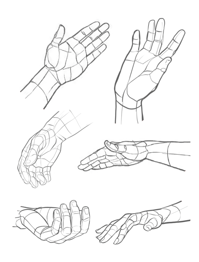 Anime Hand Poses - Free Drawing References
