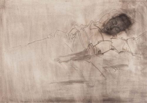 Gérard Barthélémy (French, b. 1938, Paris, France) - Helene (Asleep), 1983  Drawings: Pencil on Pape