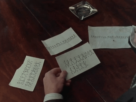muchtohope:Granada Holmes gif series - The Dancing Men - Messages